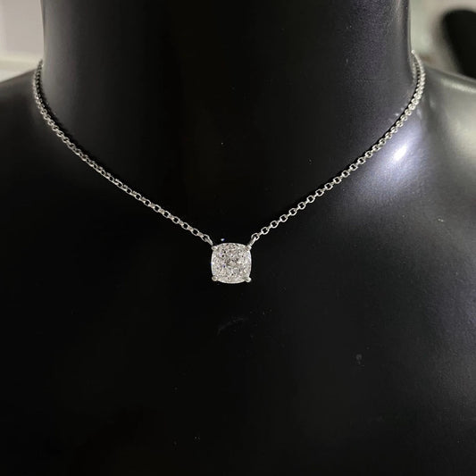 Emira Cushion Solitaire Necklace